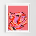 thumbnail image 1 of Pawsitively Patched - India Illustration Dog Pop Art Animal Modern Art Abstract White Framed Wall Art Print 16 x 20 inches, 1 of 3