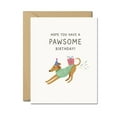 thumbnail image 1 of Pawsome Birthday Card – Cute Dog Pun Birthday Greeting Card – Funny Dog Lover Birthday Card with Party Hat & Gift Illustration, 1 of 3