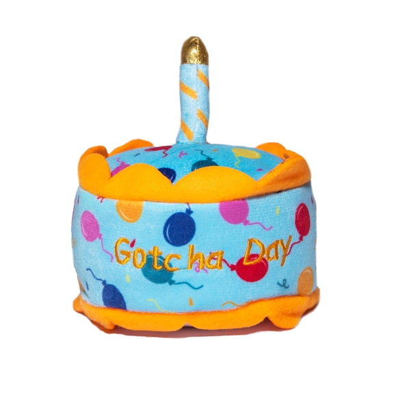 Glow Pups Gotcha Day Squeaky Plush Dog Toy