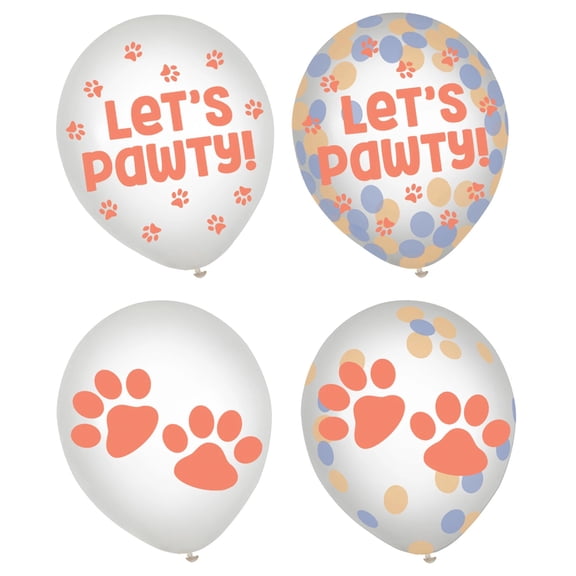 Pawsome Party Confetti Latex Balloons (6ct)
