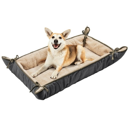Pawsse Dog Cuddler Bed,soft Plush Pet Sofa Thick Kennel Cushion Pad for All Dogs Puppy Cats Grey