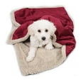 thumbnail image 1 of Pawsse Dog Throw Blanket, Pet Blanket, Puppy Cat Dog Fleece Blanket Cushion Mat for Puppy Cat Small Animals, Wine & Tan, 45" X 30"., 1 of 7