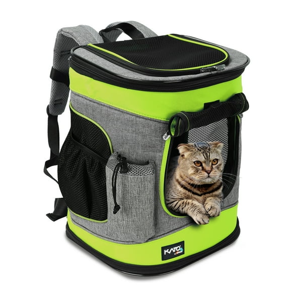 Pawsse Pet Carrier Backpack, Green & Gray, 16"H x13.2"L x12"W