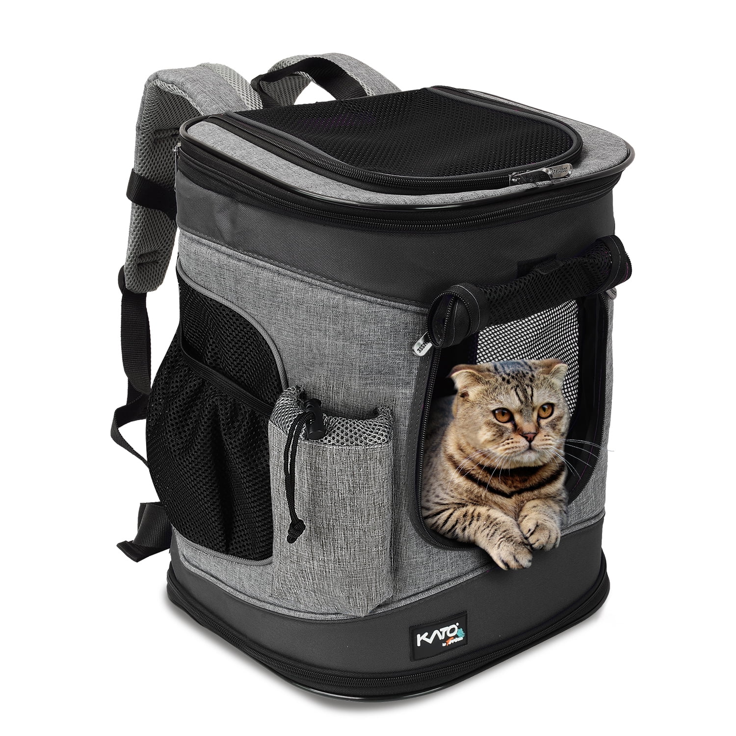 Pawsse Pet Carrier Backpack for Dogs and Cats up to 15 lbs, 16" H x13.2" L x12" W, Black