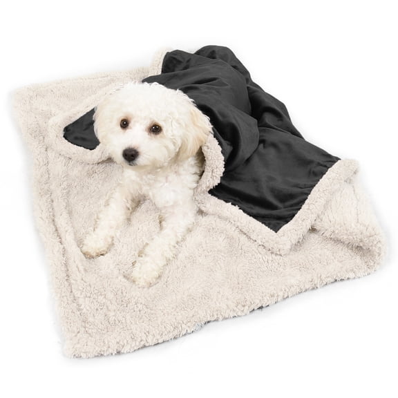 Pawsse Pet Sherpa Throw Blanket, Fleece Snuggle Dog Blanket Cushion Mat for Puppy Cat Small Animals 45”x30”