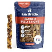 Pawstruck All-Natural 12” Braided Bully Sticks for Dogs - Healthy Rawhide Free - 10 Count