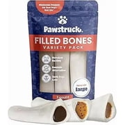 Pawstruck Large 5"-6" Filled Bones Variety Pack for Dogs - 3 Flavors - Pack of 3