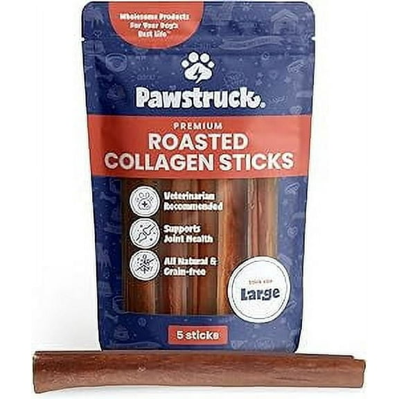 Pawstruck Natural 11-12" Roasted Collagen Sticks for Dogs - Single Ingredient - 5 Count