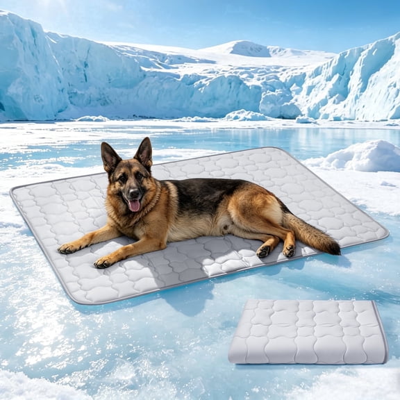 City & Cuddle Dog Cooling Mat for Dogs & Cats, Breathable Washable Pet Cooling Pad, Self Cooling Ice Silk Mat with Non-Slip Bottom for Crate, Bed, Sofa, Floor & Outdoor Use, XL 47x32 Inch