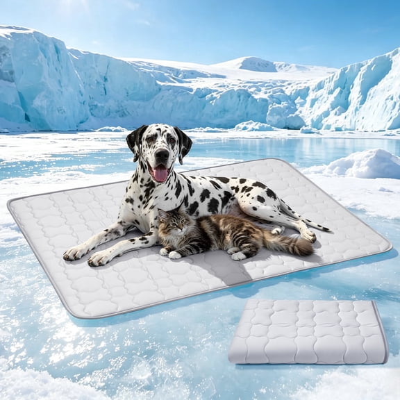 City & Cuddle Dog Cooling Mat for Dogs & Cats, Breathable Washable Pet Cooling Pad, Self Cooling Ice Silk Mat with Non-Slip Bottom for Crate, Bed, Sofa, Floor & Outdoor Use, XL 47x32 Inch