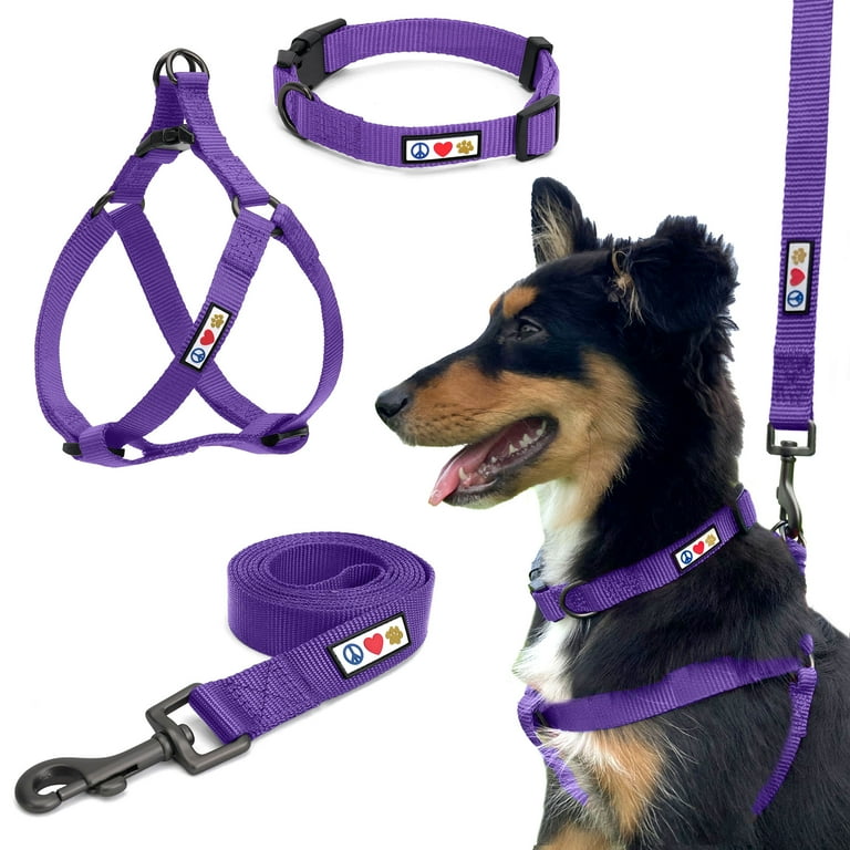 Pawtitas 3 in 1 Small Dog Harness Dog Collar Dog Leash For Small Dogs Purple Small Dog Collar Harness Leash Set Walmart