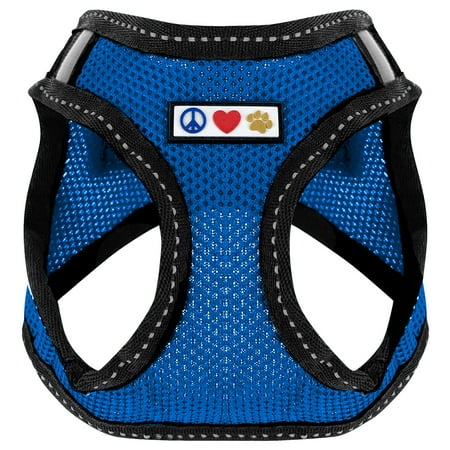 Pawtitas Adjustable Mesh Reflective Dog Harness L Blue