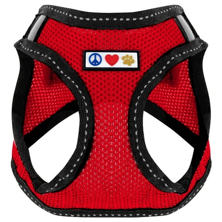 Pawtitas Adjustable Mesh Reflective Dog Harness L Red