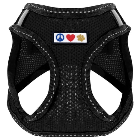Pawtitas Adjustable Mesh Reflective Dog Harness S Black