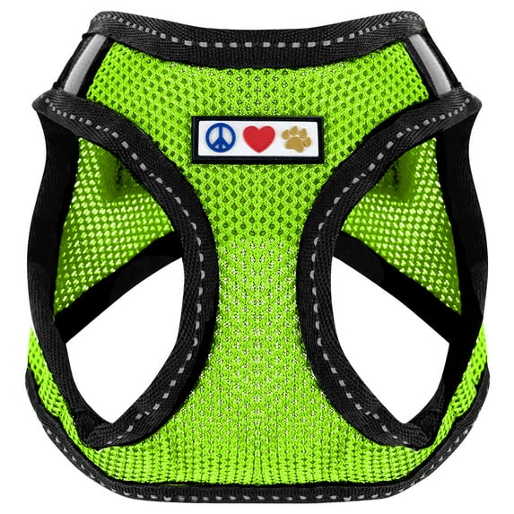 Pawtitas Adjustable Mesh Reflective Dog Harness S Green
