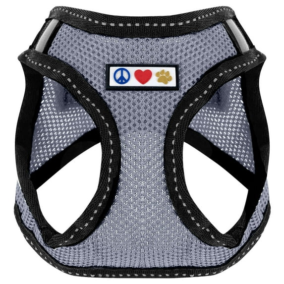 Pawtitas Adjustable Mesh Reflective Dog Harness S Grey