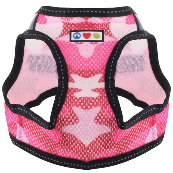 Pawtitas Adjustable Mesh Reflective Dog Harness XL Camouflage Pink