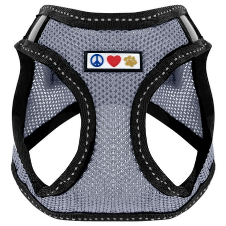 Pawtitas Adjustable Mesh Reflective Dog Harness XL Grey