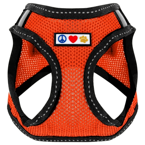 Pawtitas Adjustable Mesh Reflective Dog Harness XL Orange