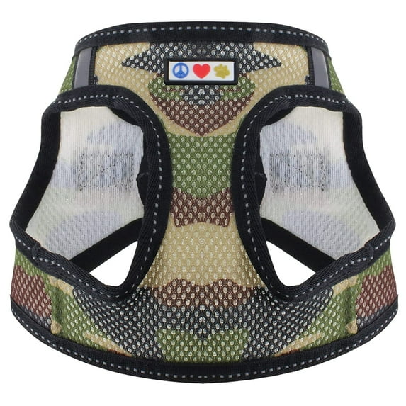 Pawtitas Adjustable Mesh Reflective Dog Harness XS Camouflage Green