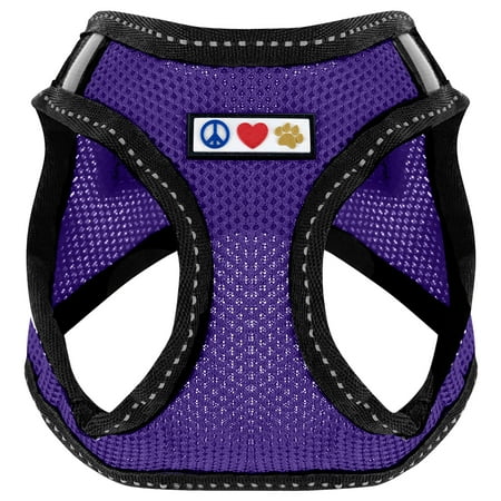 Pawtitas Adjustable Mesh Reflective Dog Harness XS Purple