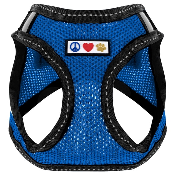 Pawtitas Adjustable Mesh Reflective Dog Harness XXS Blue