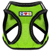 Pawtitas Adjustable Mesh Reflective Dog Harness XXS Green
