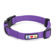 Pawtitas Dog Collar for Medium Dogs Training Puppy Collar with Solid - M - Purple