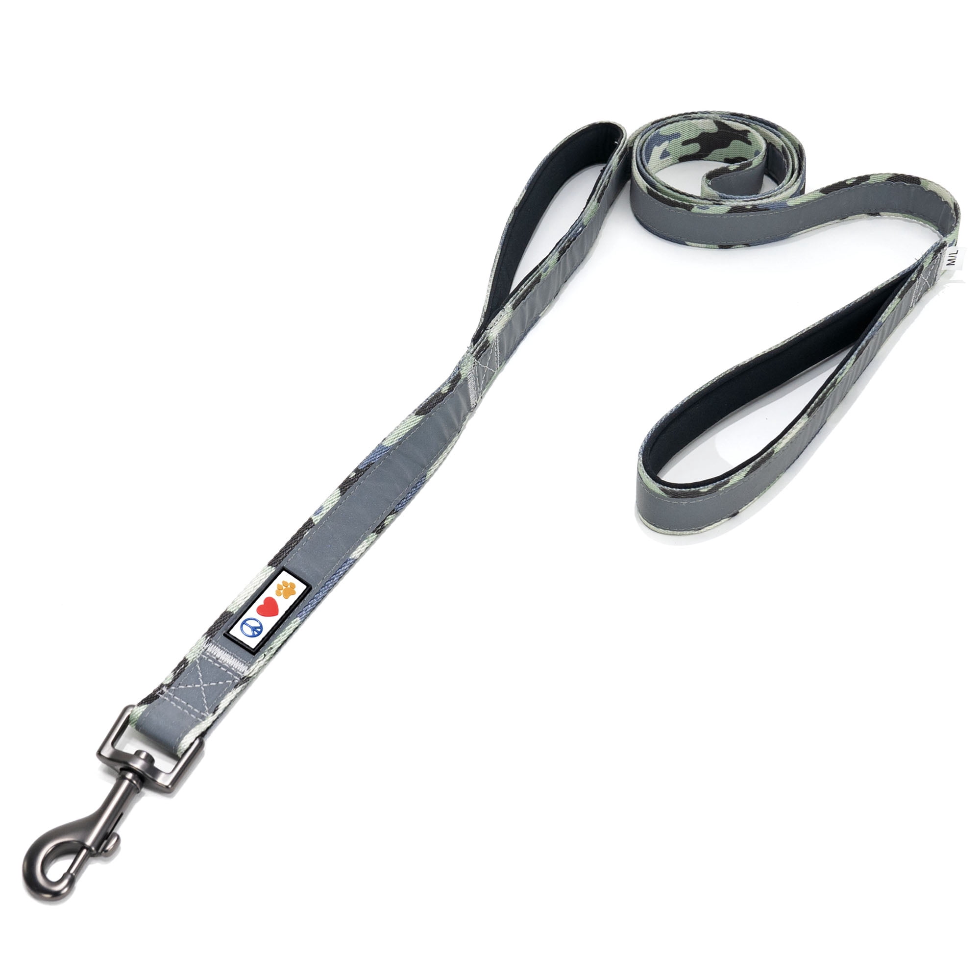 Pawtitas Double Handle Dog Leash Ideal for Medium and Large Dogs Training Dog Leash - Medium / Large - Grey Camo