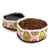 Pawtitas Foldable Dog Travel Bowls for Your Dog's Food and Water Avocado