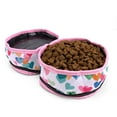 thumbnail image 1 of Pawtitas Foldable Dog Travel Bowls for Your Dog's Food and Water Pink Heart, 1 of 8