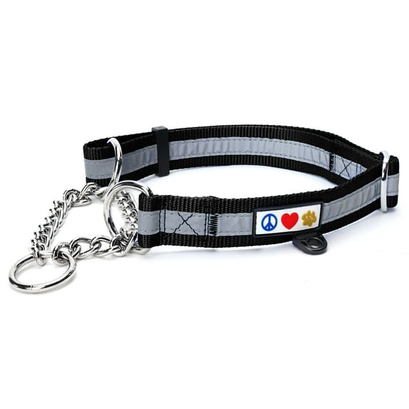 Pawtitas Martingale Dog Collar with Chain Reflective Dog Training Collar for Large Dogs Dog Collar for Large Dog - Black