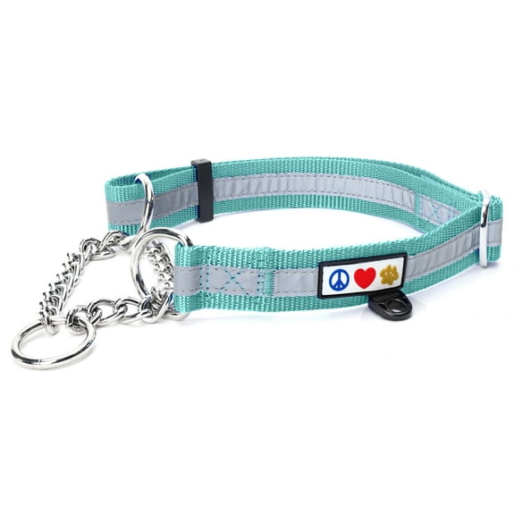 Pawtitas Martingale Dog Collar with Chain Reflective Dog Training Collar for Medium Dogs Dog Collar for Medium Dog - Teal