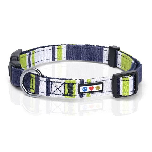 Pawtitas Multicolor Dog Collar Large Green / White / Blue