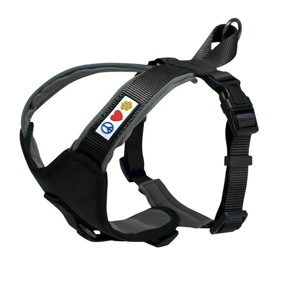 Pawtitas Padded Reflective Dog Harness Extra Extra Small Black Dog Harness