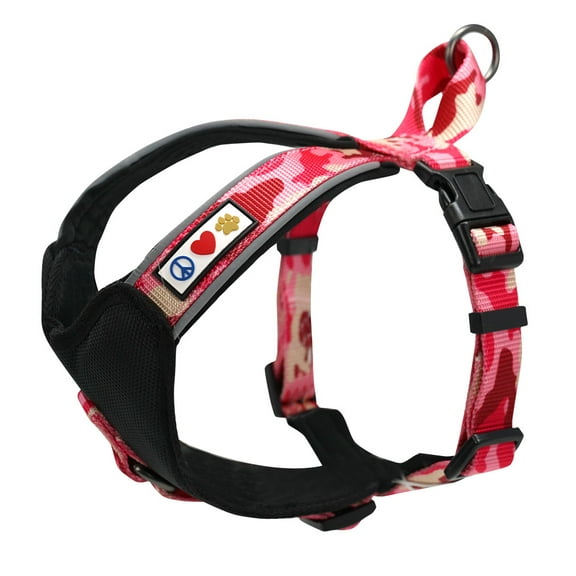 Pawtitas Padded Reflective Dog Harness Extra Extra Small Camouflage Pink Dog Harness