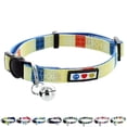 thumbnail image 1 of Pawtitas Pet Multicolor Cat Collar Safety Buckle Removable Bell Cat Collar Kitten Collar Blue / Orange / Yellow Cat Collar, 1 of 7