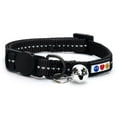 thumbnail image 1 of Pawtitas Recycled Cat Collar with Reflective Stitched and Safety Buckle Removable Bell Reflective Cat Breakaway Collar - Black Cat Collar., 1 of 8