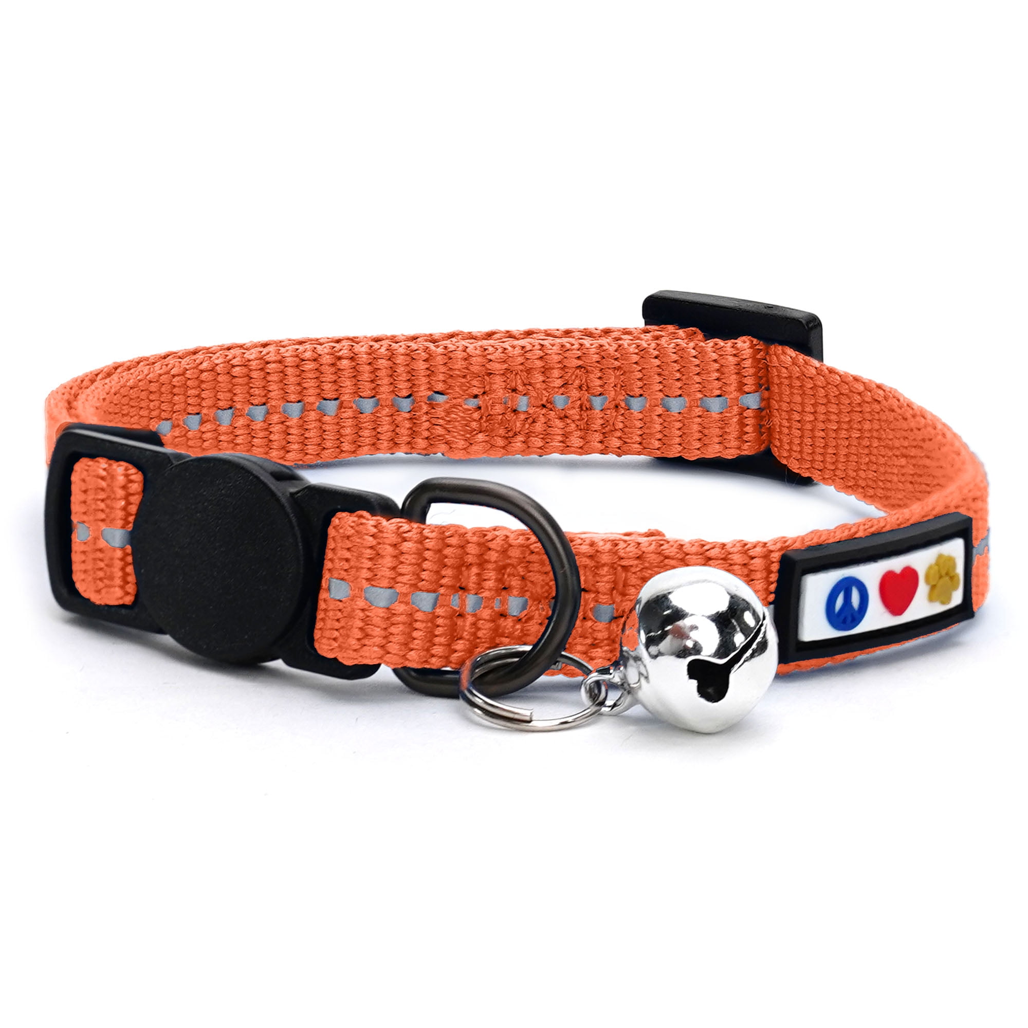 Pawtitas Recycled Cat Collar with Reflective Stitched and Safety Buckle