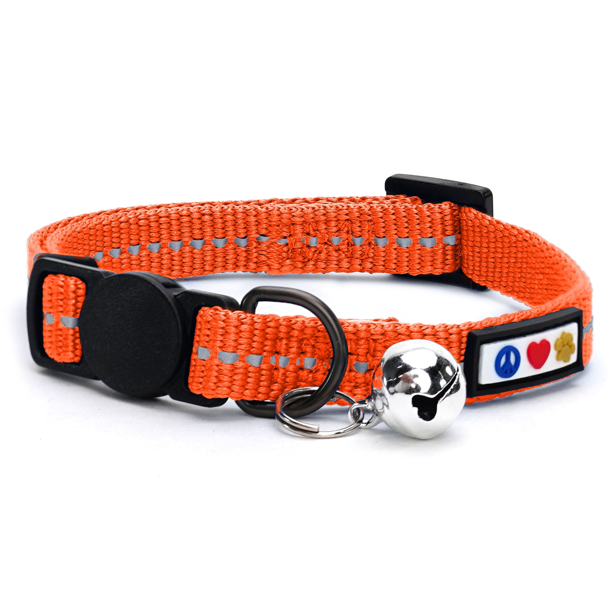 Pawtitas Recycled Cat Collar with Reflective Stitched and Safety Buckle