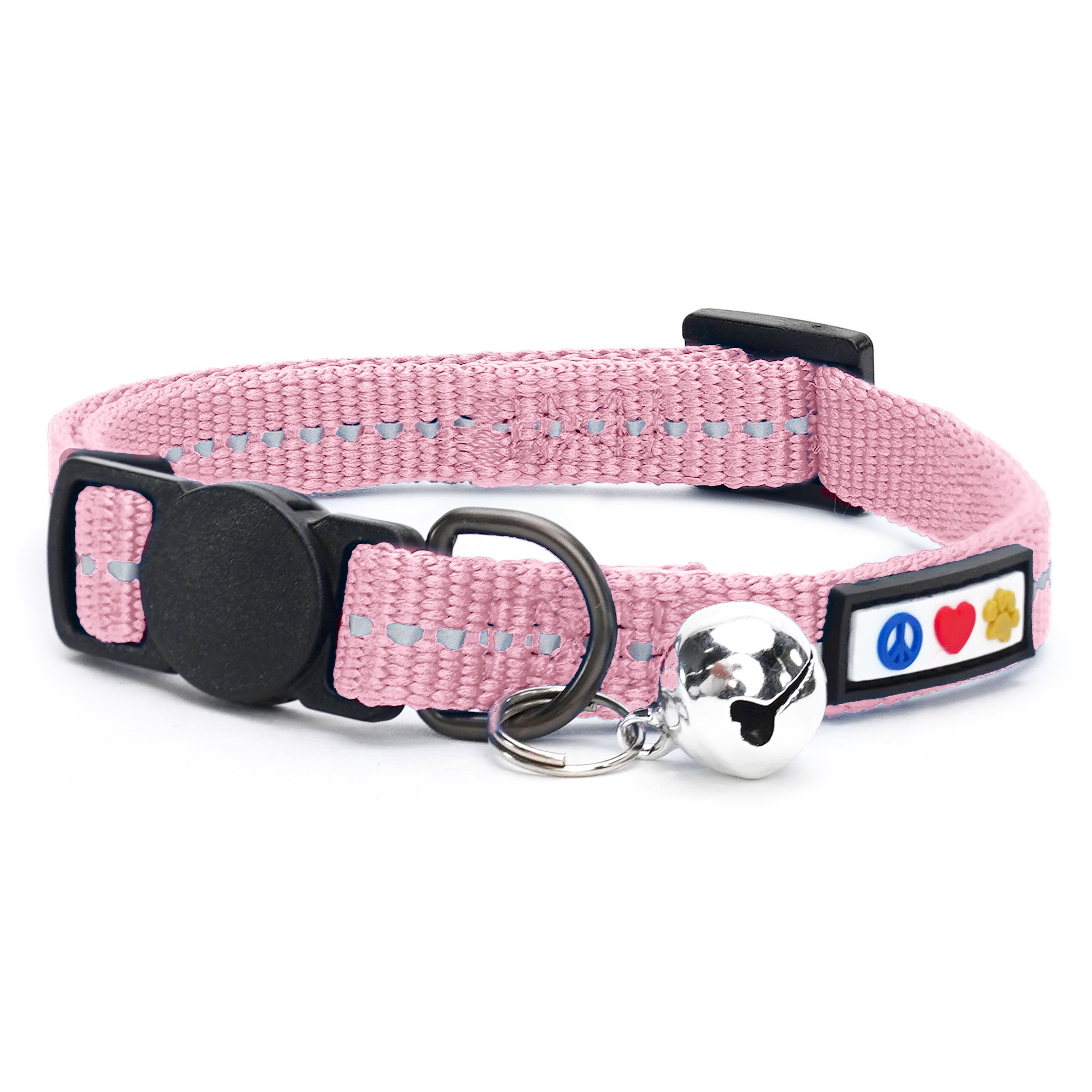 Pawtitas reflective cat collar clearance with safety buckle and bell