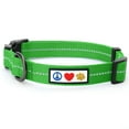 thumbnail image 1 of Pawtitas Recycled Dog Collar with Reflective Puppy Collar Small Green, 1 of 10