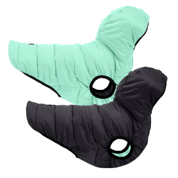 Pawtitas Reversible Dog Jacket Water Resistant Dog Coat for Cold Weather - Extra Small Jacket - Teal / Black