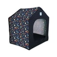 thumbnail image 1 of Pawtitas Small Dog Bed Foldable Dog House Blue Wizard, 1 of 8