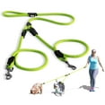 thumbnail image 1 of Pawtitas Two Dog Leash 6 ft Reflective Pet Rope Green Dog Leash for 2 Dogs Medium - Large, 1 of 8