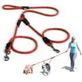 thumbnail image 1 of Pawtitas Two Dog Leash 6 ft Reflective Pet Rope Red Dog Leash for 2 Dogs Medium - Large, 1 of 8