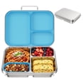 thumbnail image 1 of Pawtong Stainless Steel Bento Box for Kids , 3 Compartments Lunch Box with Removable Silicone Container, Reusable Metal Lunch Container for School, Work and Travel (Blue), 1 of 8