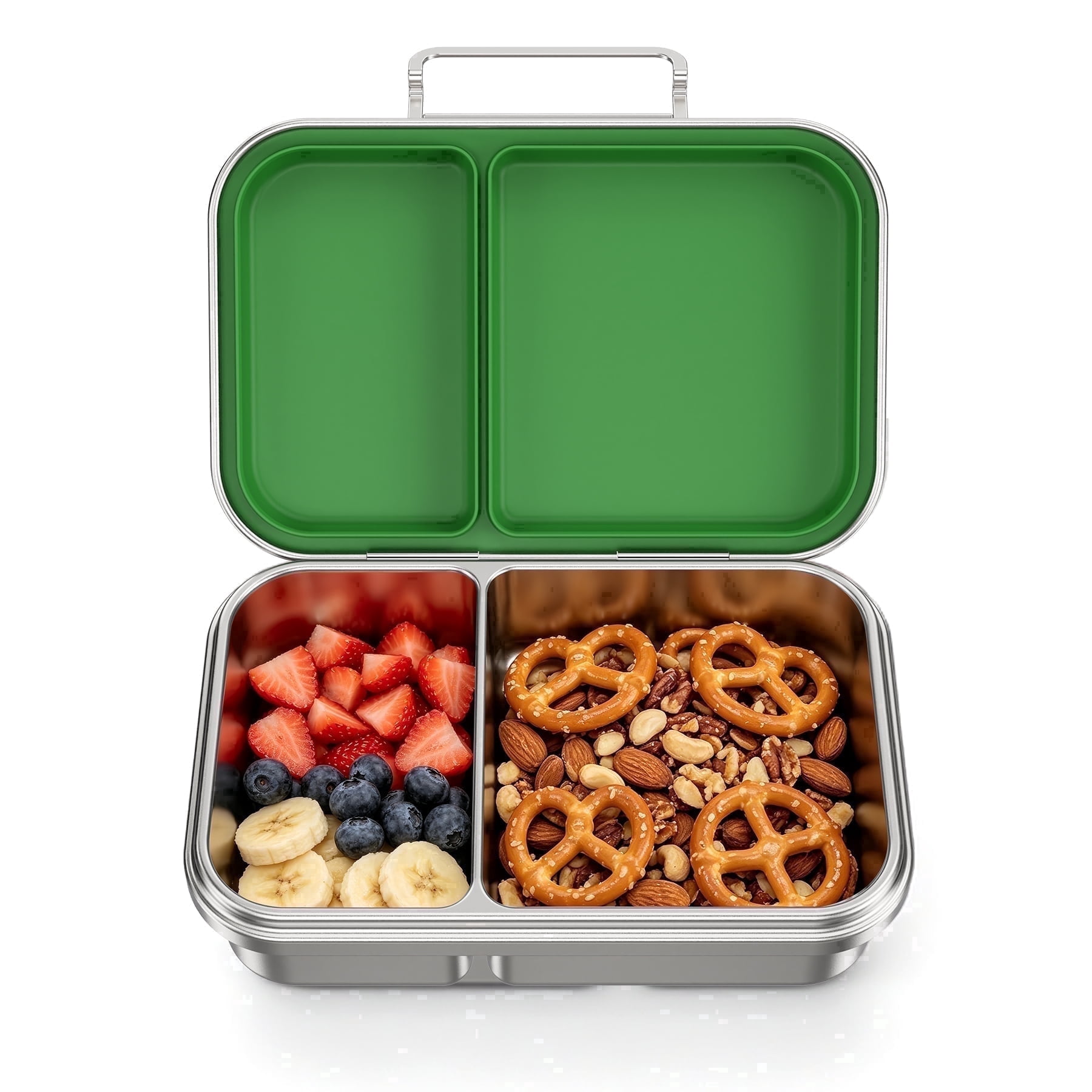 Pawtong Stainless Steel Bento Box for Kids, 2-Compartment Food-Grade ...