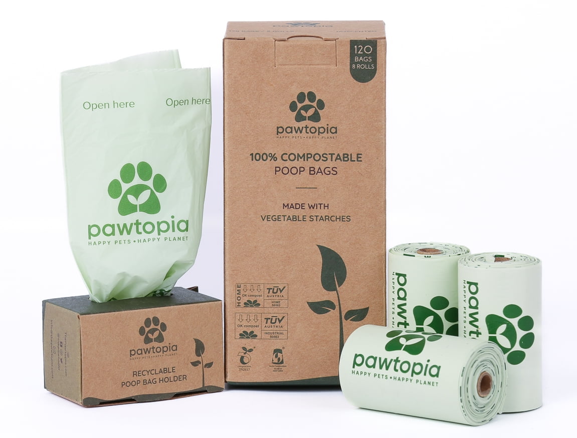 Pawtopia Certified Home Compostable Biodegradable Dog Poop Bag Cat
