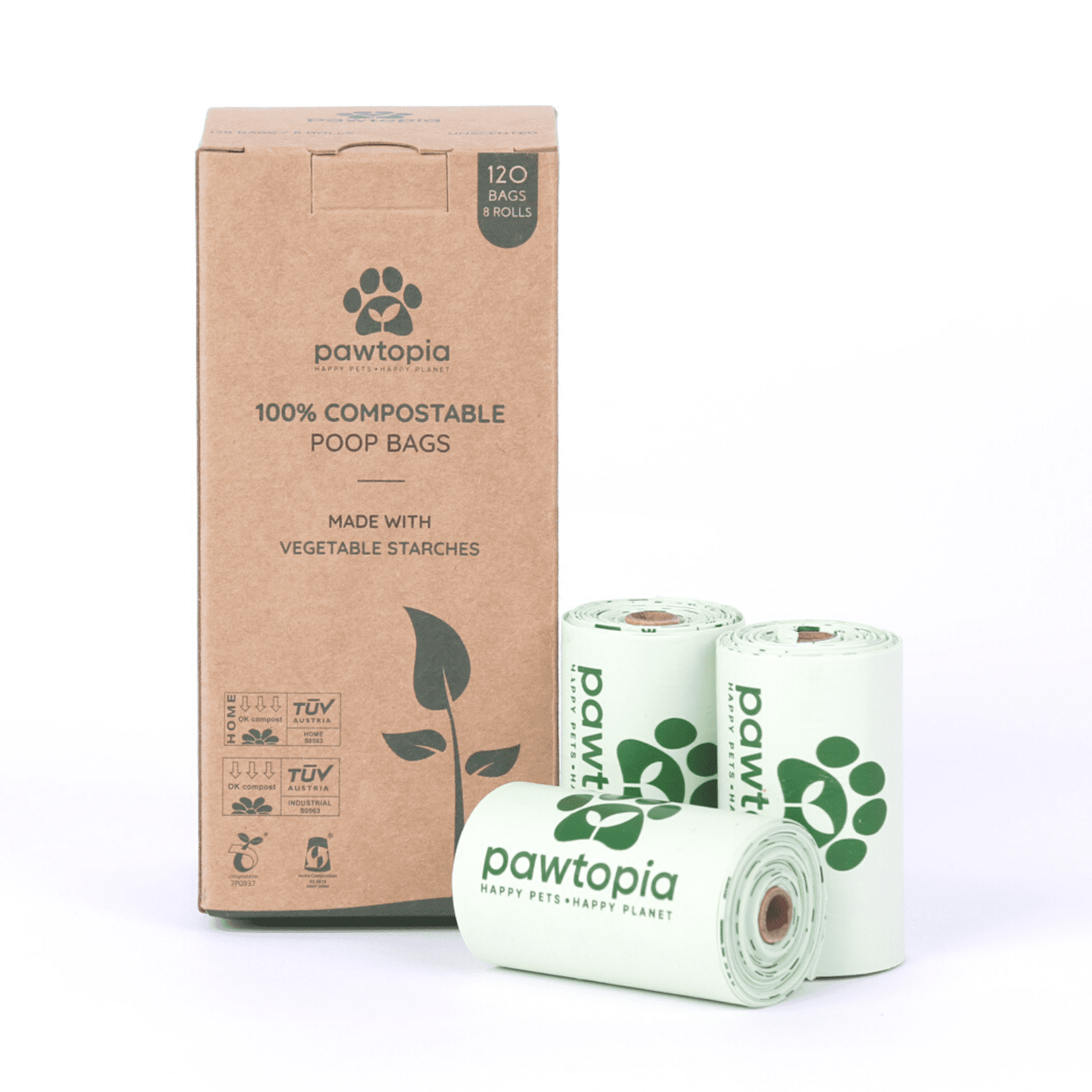 Pawtopia Certified Home Compostable Biodegradable Dog Poop Bags Cat
